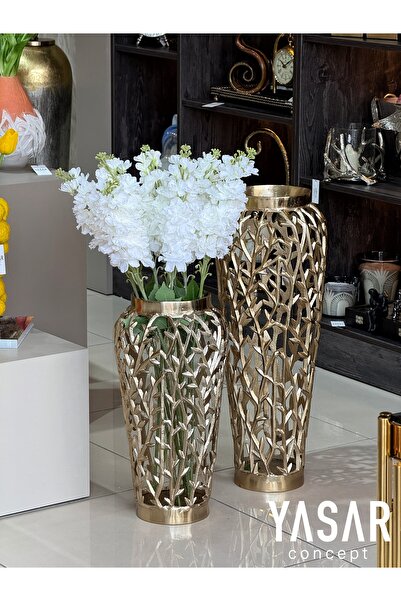 YASAR CONCEPT Imperial Metal Floor Vase Set