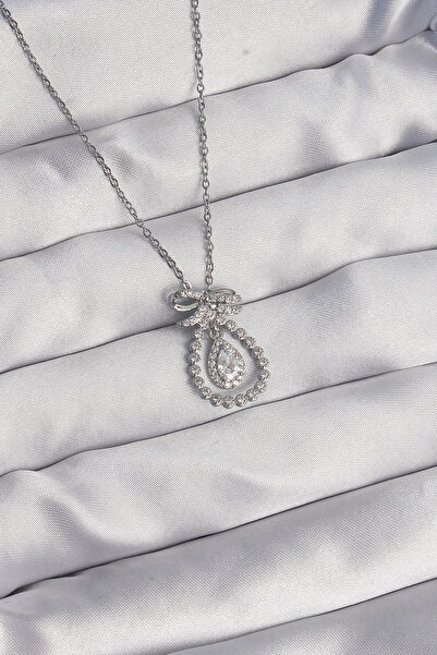 shopwave 316L الصلب الفضة اللون القوس مفصلة الزركون حجر قطرة نموذج قلادة