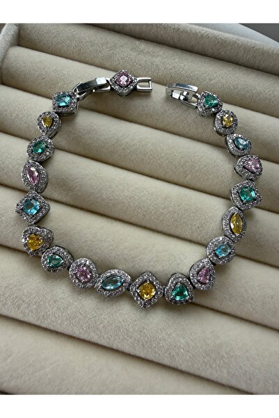 LUSORA ACCESORY Renkli Taşlı Zirkon Süslemeli Kadın Bileklik – Şık ve Zarif G...