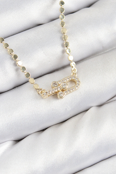 shopwave قلادة نسائية من النحاس والزركون موديل تيفاني مصنوعة من سلسلة ذهبية ا...