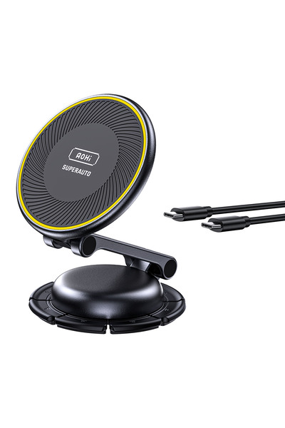 Aohi Superauto Kablosuz Magsafe Araç İçi Şarjı, Mıknatıslı Şarj Cihazı, 15W H...