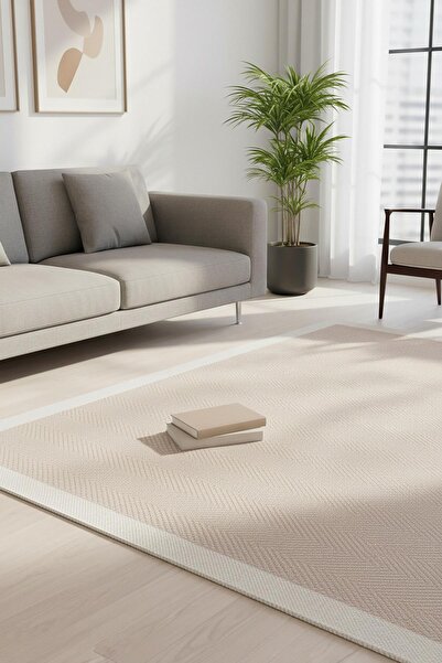 outlet halı deposu istanbul halı deposu Bej Kolay Temizlenen Hasır Doku Balık...