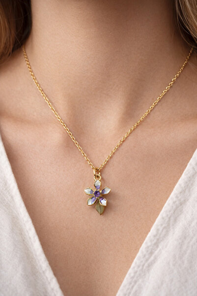 VerdeHome Papatya Figürlü Altın Renk Kolye Baharın Tazeliğini Üzerinizde Taşı...