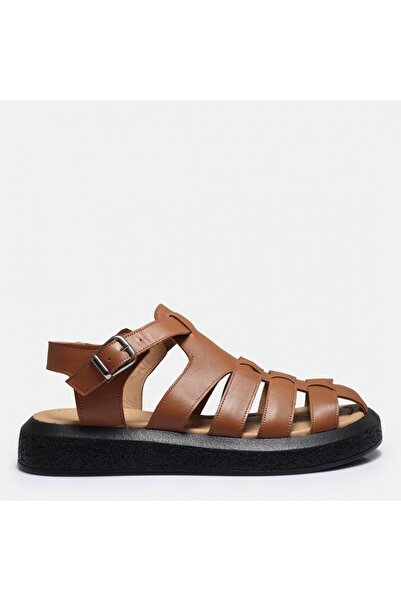 37Numara BÜYÜK NUMARA KADIN HAKİKİ SANDALET 41-42-43-44-TABA DERİ