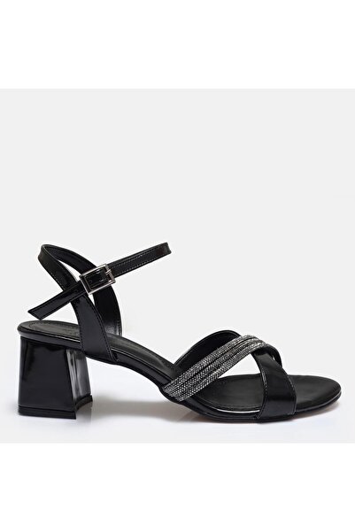 37Numara Sandale cu toc pentru femei - Marime mare 41-44 Black Stone