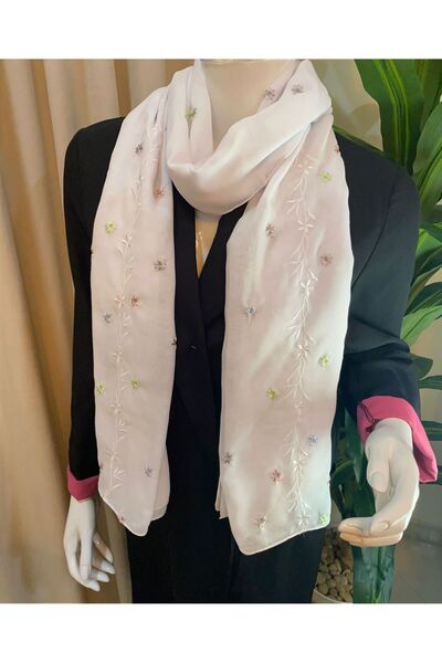 Veil Designer طرحة بوال بقماش ياباني تطريز السعودية يدوي تطريز ابيض و ملون ال...