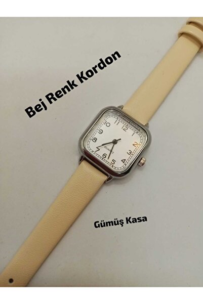 Brality Retro Design Women's Wristwatch - Vintage Model Silver Square Case - ...