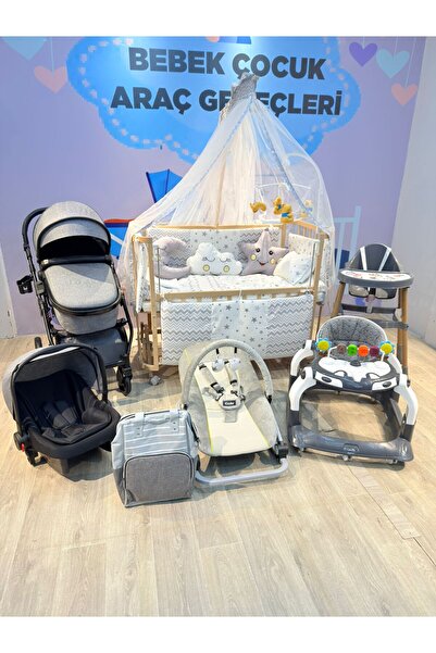 TURHANBEBE 20 Parça Bebek Çeyiz Seti Bebek Arabası Puset Beşik Ana Kucağı Beb...