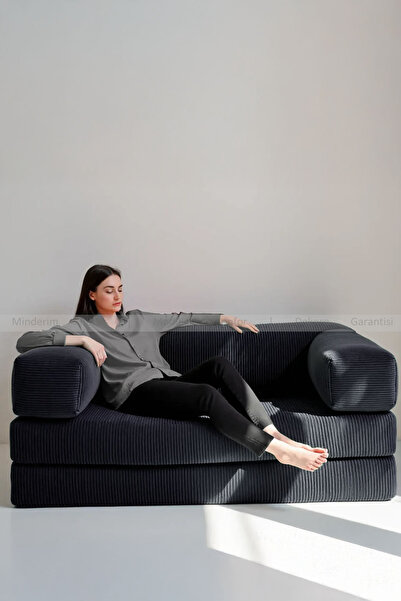 Minderim PİXEL Fitilli Kadife Kanepe | 50 DNS Çökmez Sünger | Yıkanabilir Kıl...