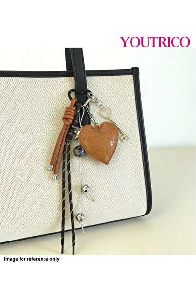 Youtrico حقيبة يد مصنوعة يدويًا على شكل قلب من الجلد بلون الدوبامين، سلسلة مف...