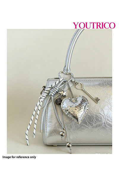 Youtrico حقيبة يد مصنوعة يدويًا على شكل قلب من الجلد بلون الدوبامين، سلسلة مف...