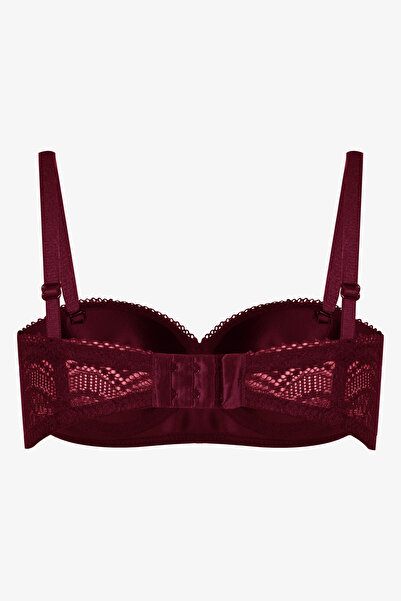koza iç giyim Sevgililer Günü Temalı Kadın Dolgusuz Dantelli Straplez Sütyen
