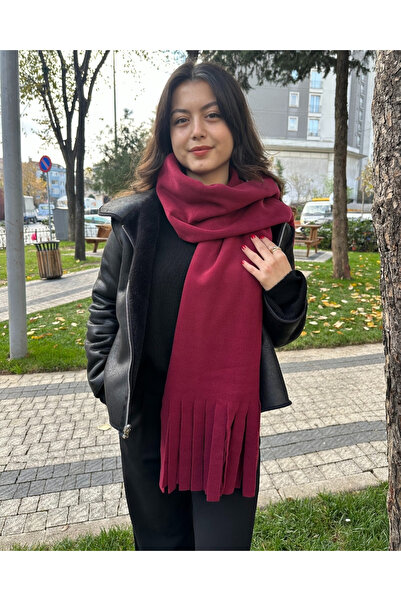 deqfashion Kadın Bordo Polar Atkı Şal | Hediyelik & Şık Atkı