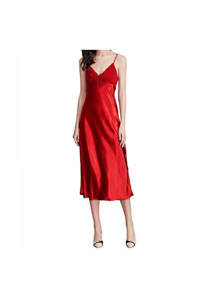 Margoun Nightgown Women Satin Spaghetti Strap Maxi CQ311