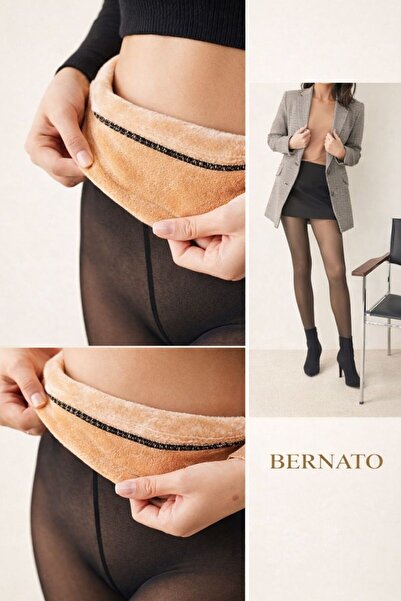 Bernato Colanți termici de iarnă cu aspect de piele, cu interior de pluș, asp...