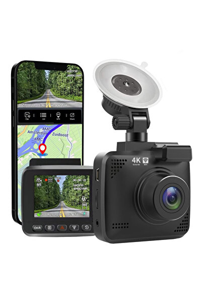 VENTLEX Κάμερα ταμπλό 4K UHD, Υπερ-νυχτερινή όραση WiFi, GPS, Ευρεία γωνία 17...