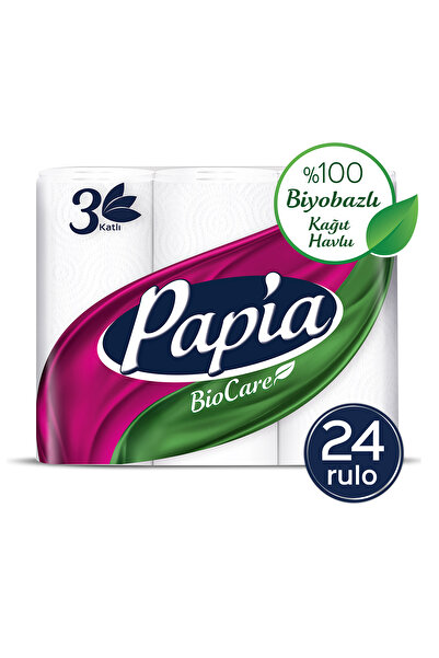 Papia Biocare Kağıt Havlu 24 Rulo (6 Rulo x 4 Paket)