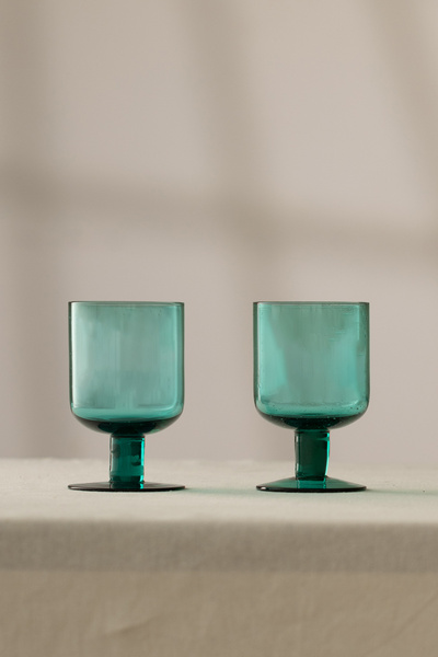 Rakle Shadow Handmade Self-Colored Set of 2 Ice Cream Cups Blue 320 Cc