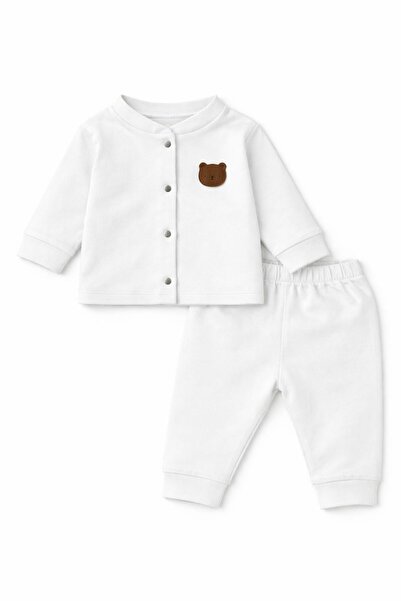 Oz Baby Pamuklu Likralı Önden Çıtlı 4 Mevsim Bebek Takımı (6-24 Ay)