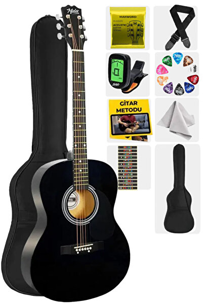 Midex Rg-530bk Kaliteli Siyah 40 Inç Akustik Gitar Seti 4/4 Yetişkin