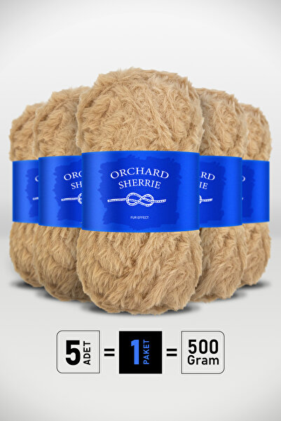 Orchard Sherrie Beige - 5 Pack - 7Mm/100Gr/60M - Rabbit Hair - Thick Fur Plus...