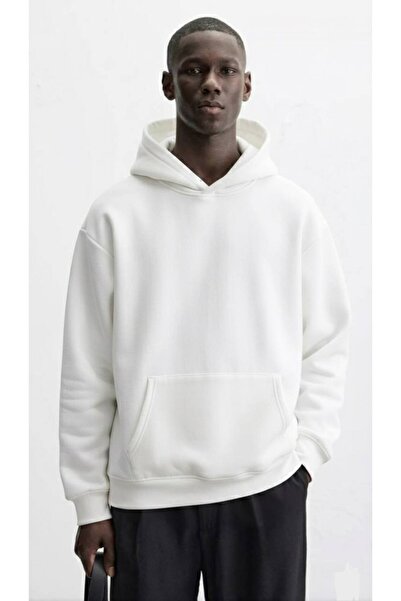 STOCX Kapüşonlu Basic Oversize Erkek Sweatshirt