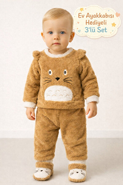 Mai Perla Totoro Embroidered Welsoft Plush 3-Piece Baby Set