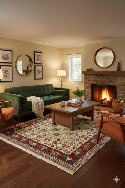 Al Kaffary Carpet Carpet Ishan, Classic Design with Historical engravings,mad...