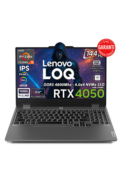 LENOVO LOQ 15ARP9 AMD Ryzen 5 7235HS 16GB 512GB SSD RTX 4050 6GB (105W) 15.6"...