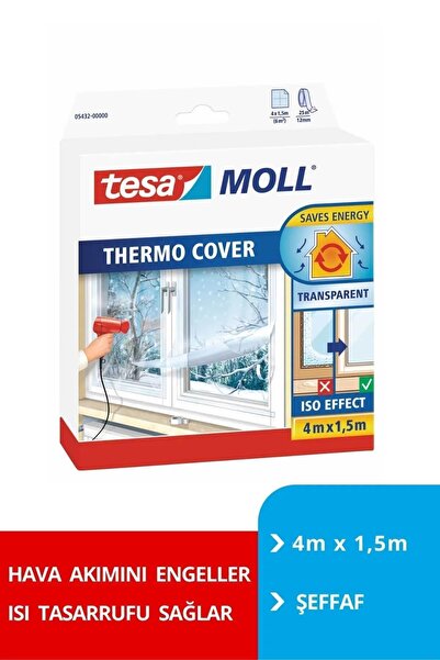 Tesa Moll Termo Kılıf Izolasyon Yalıtım Filmi, Cam Için, 4m:1.5m, Şeffaf
