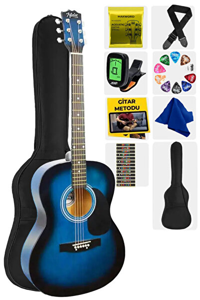 Midex Rg-530bl Kaliteli Mavi 40 Inç Akustik Gitar Seti 4/4 Yetişkin