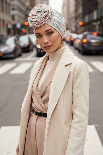 Aisha's Design Bone cu model din bumbac pieptănat trandafir, B-21YD