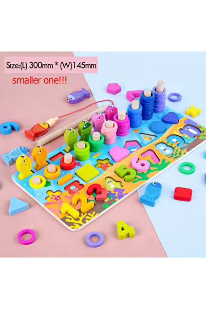 762 4in1 QWZ Kids Montessori Educational Wooden Math Toys Children Busy Board Count Shape Colors Mat