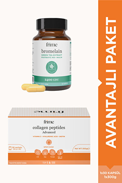 Frime Beauty Collagen + Bromelain, Yeşil Çay, İnulin, Prebiyotik, Postbiyotik...