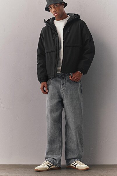 Pull & Bear Puffer jacket with a high neck