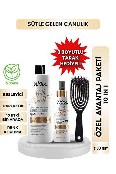 WOU World of Unique Milk Therapy Şampuan 400 ML+Milk Therapy Milk Therapy Saç...
