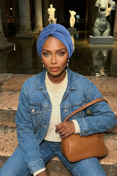 Aisha's Design Mihrace Pamučni džersej Bone, B-4, Indigo