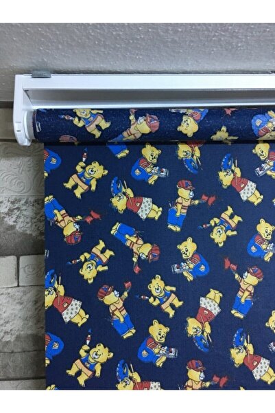 PERDECİNİZ Ayı Desenli Çocuk Odası Stor Perde (etekli) ENXBOY