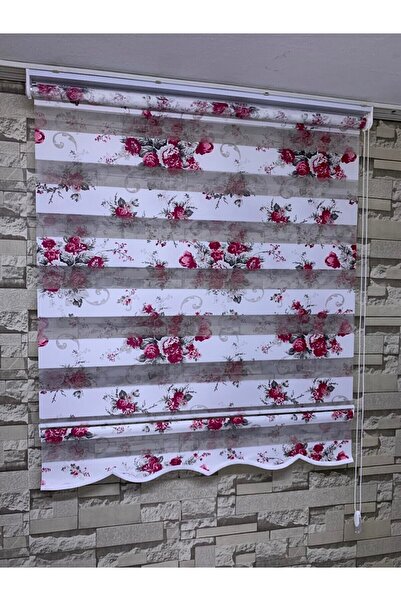 PERDECİNİZ Çiçek Baskılı Zebra Perde Alüminyum Kasa(etekli) enxboy