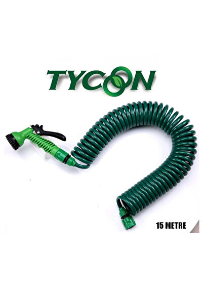 Tycoon SPİRAL HORTUM SETİ 15 mt, 7 FONKS. SULAMA TABANCALI VE BAŞLANGIÇ SETLİ