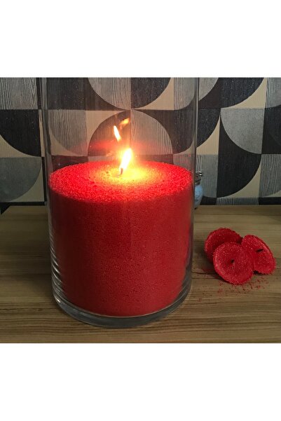 BlueDaisyCandle 1 Kg KIRMIZI renkli GUAVA kokulu Inci Tozu Mum ( 25 Adet 20 Cm Fitil Ile ) Toz Mum , Kum Mum