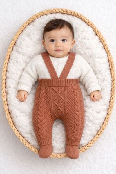 Minytrendy Baby Girl Boy Knitwear Adjustable Strap Newborn Winter Booties Jum...