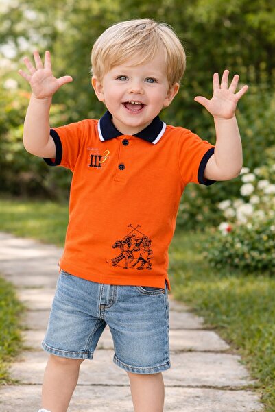 Chicsy Baby Tarz Lakos Asker Desenli Belden Ayarlanabilir Kısa Kollu Şortlu 2...