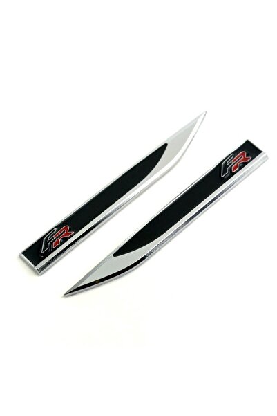 Universal Fr Fender Logo Emblem Black-Chrome