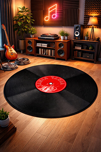 Emiroğlu Gerçek Kırmızı Plak Şeklinde Makinede Yıkanabilir Süngerli Yüzey Kay...