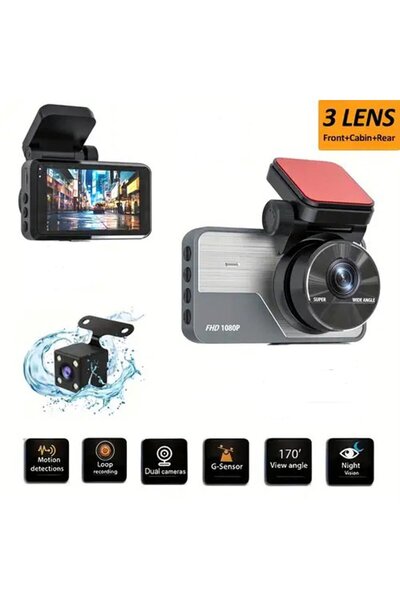 beyaztuning Araç Yol Kayıt Cihazı HD Ön Arka Wifi Uyumlu Araç Kamerası Gece G...