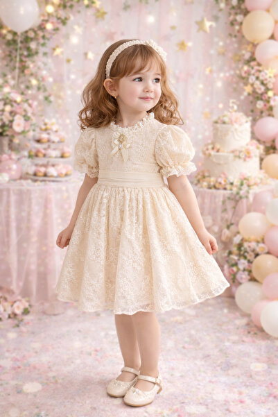 sunshine boutique15 Newborn Dress with Puff Sleeves and Hairband