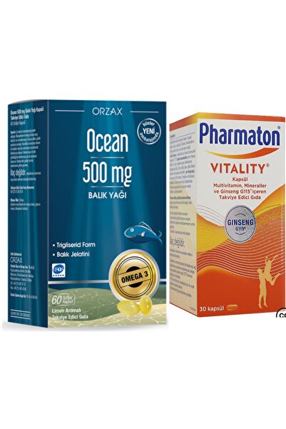 Ocean Omega-3 Balık Yağı 500 Mg 60 Kapsül Pharmaton Vitality 30 Tablet