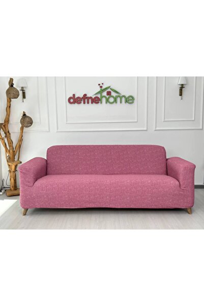 defnehome collection Döşemelik Kumaş Düz Keten Lastikli Kayma Yapmayan 3 Kişi...