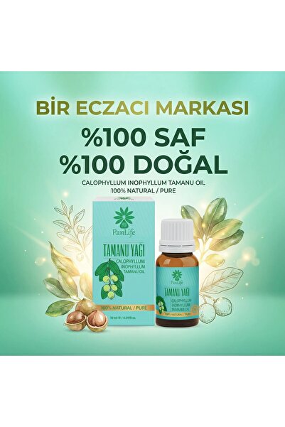 PANLİFE TAMANU YAĞI 10 ML  Saf Analiz Sertifikalı ( Markamız Eczacı kuruluşud...